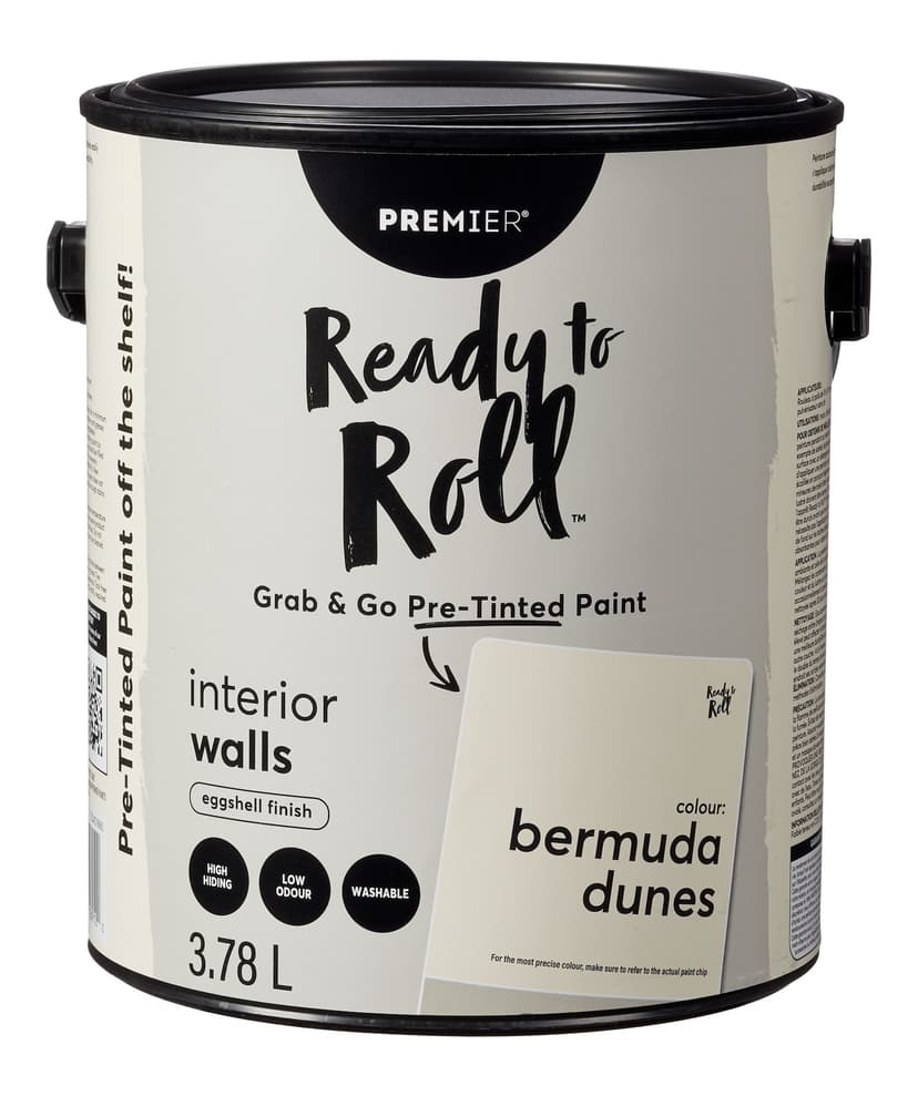 Premier Ready To Roll Interior Wall Paint, Eggshell, Pretinted, Bermuda Dunes, 3.78-L/1-Gallon