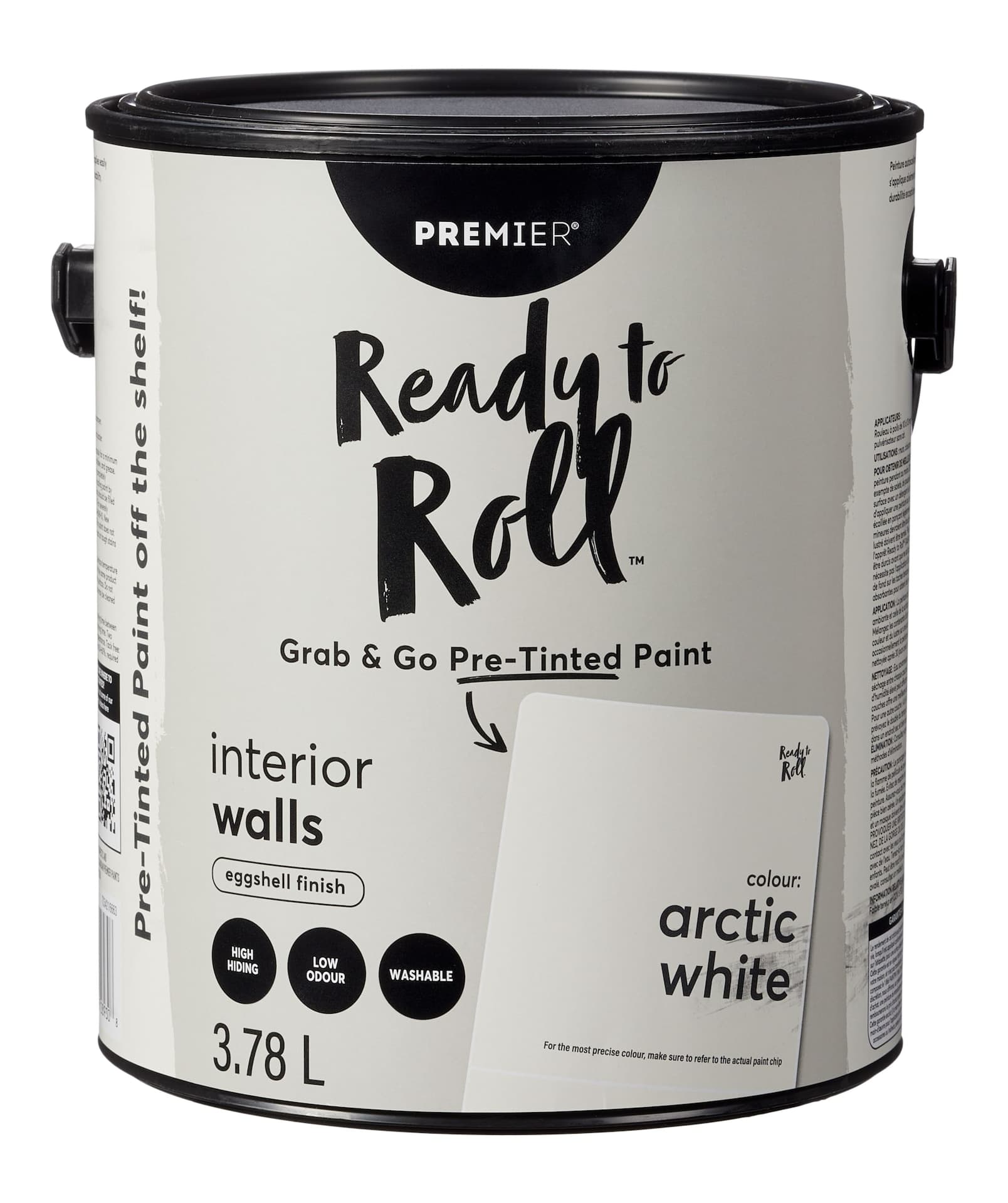 Premier Ready To Roll Interior Wall Paint, Eggshell, Pretinted, Arctic White, 3.78-L/1-Gallon