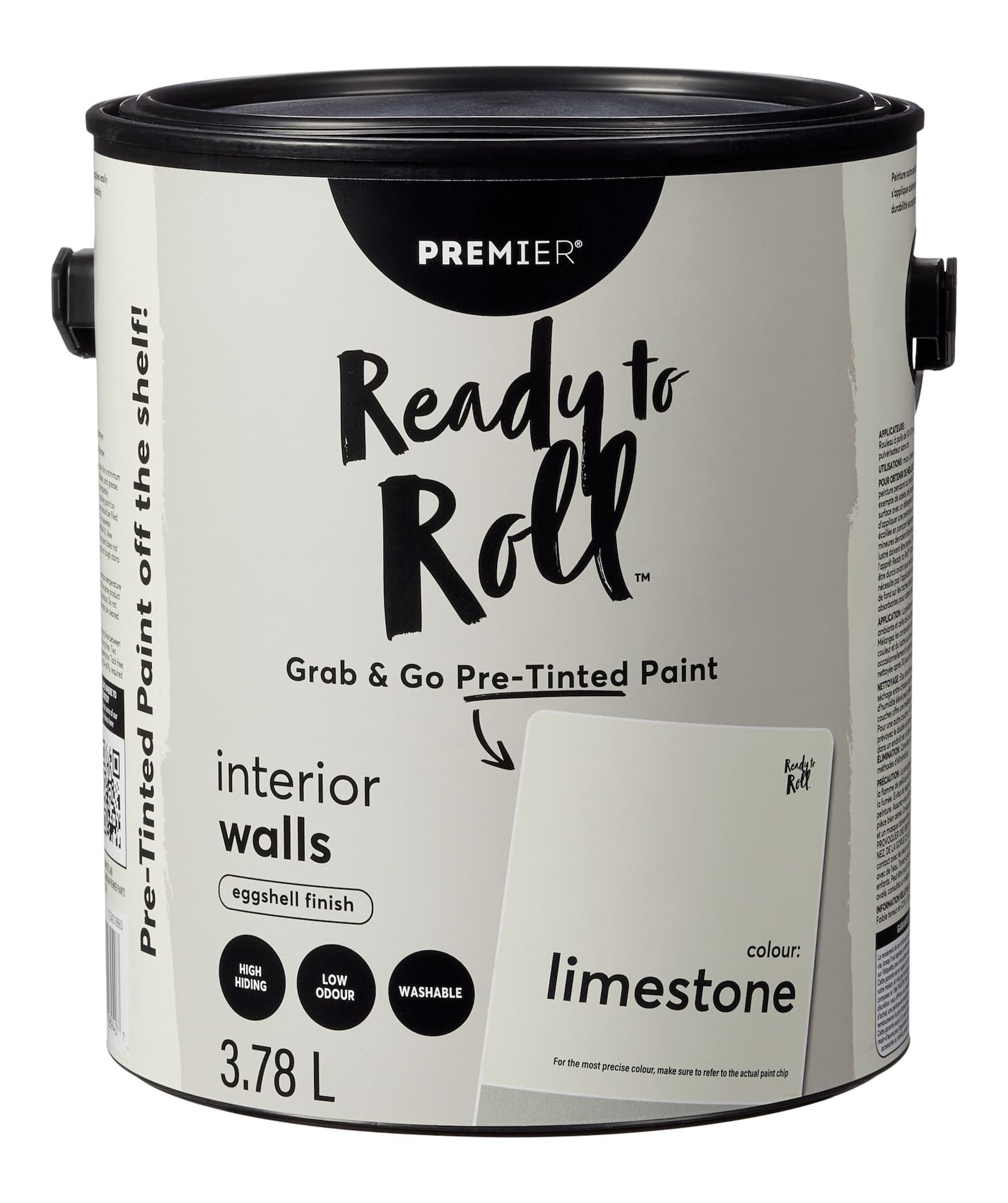 Premier Ready To Roll Interior Wall Paint, Eggshell, Pretinted, Limestone, 3.78-L/1-Gallon