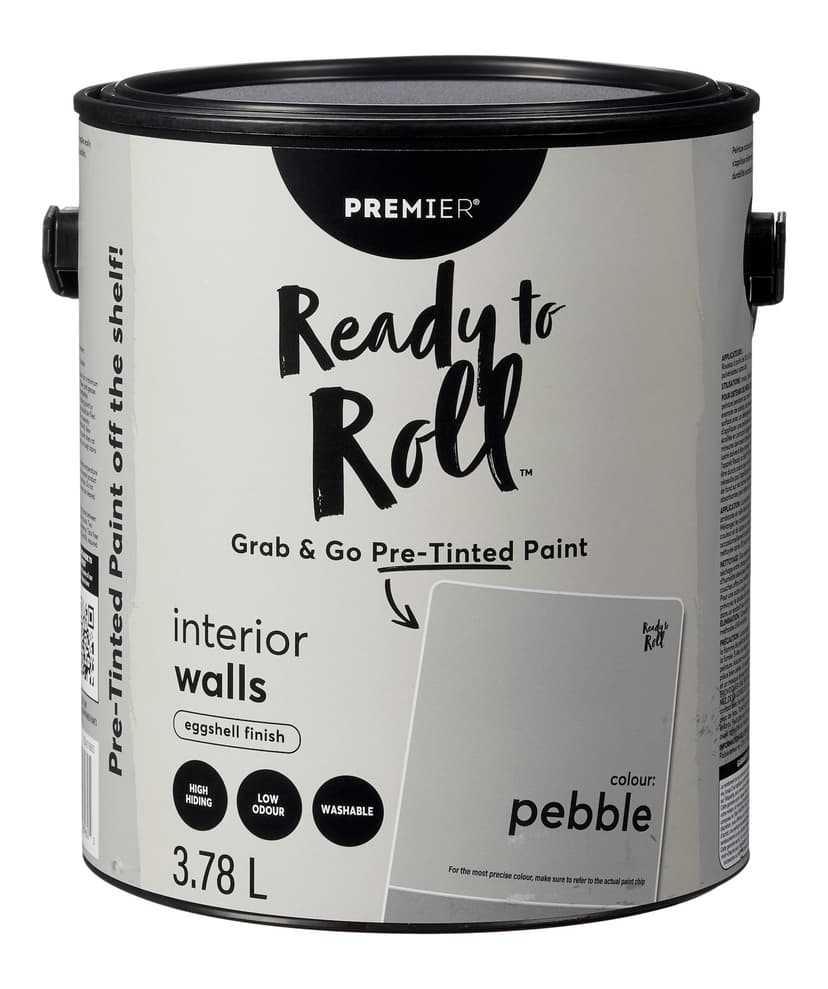 Premier Ready To Roll Interior Wall Paint, Eggshell, Pretinted, Pebble, 3.78-L/1-Gallon