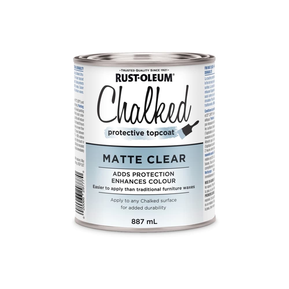 Rust-Oleum® Chalked Protective Topcoat Paint, Matte Clear, 887-mL/0.95-qt
