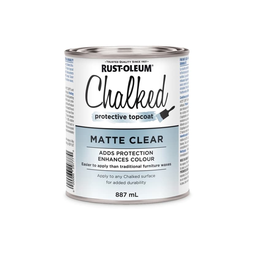 Rust-Oleum® Chalked Protective Topcoat Paint, Matte Clear, 887-mL/0.95-qt