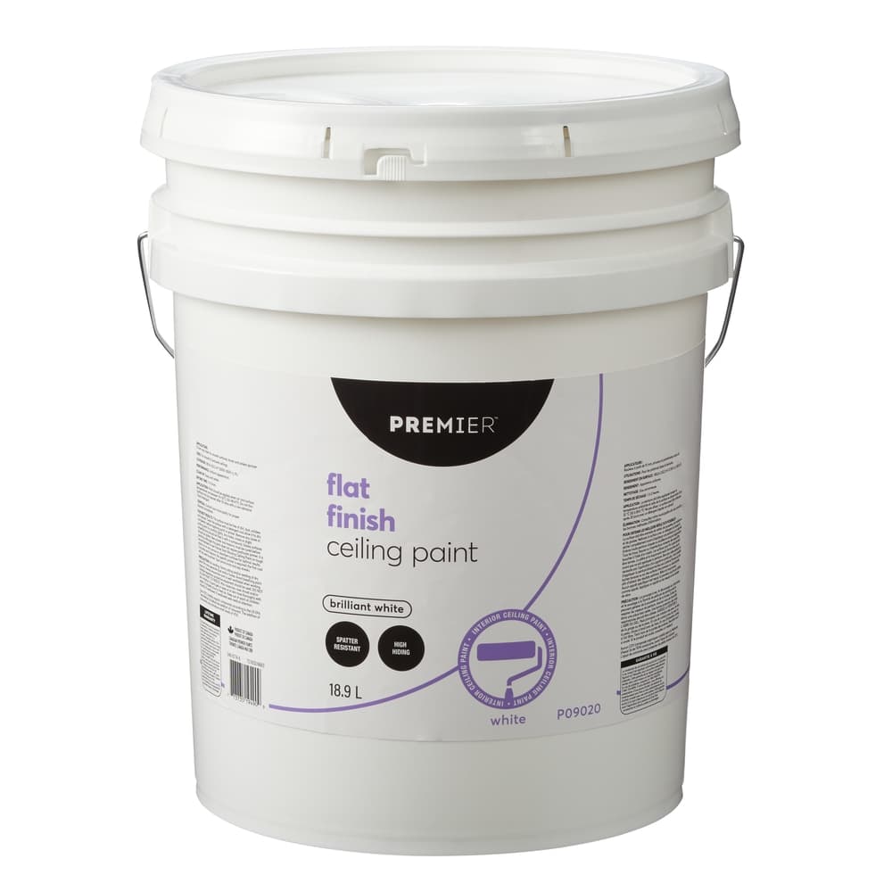 Premier Interior Ceiling Paint, Flat, White, 18.9-L/5-Gallons