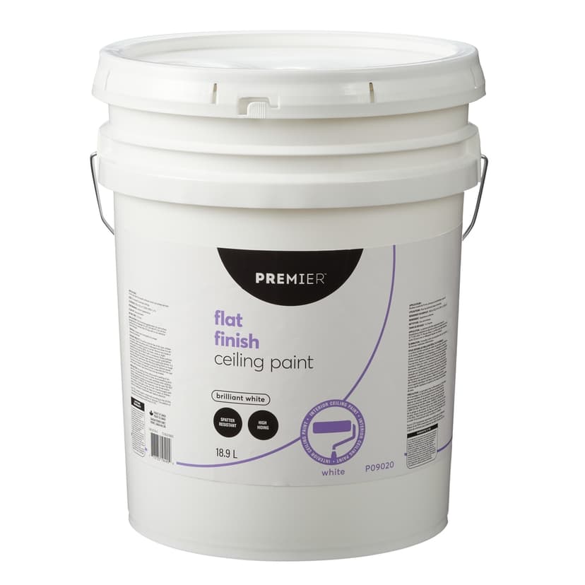 Premier Interior Ceiling Paint, Flat, White, 18.9-L/5-Gallons