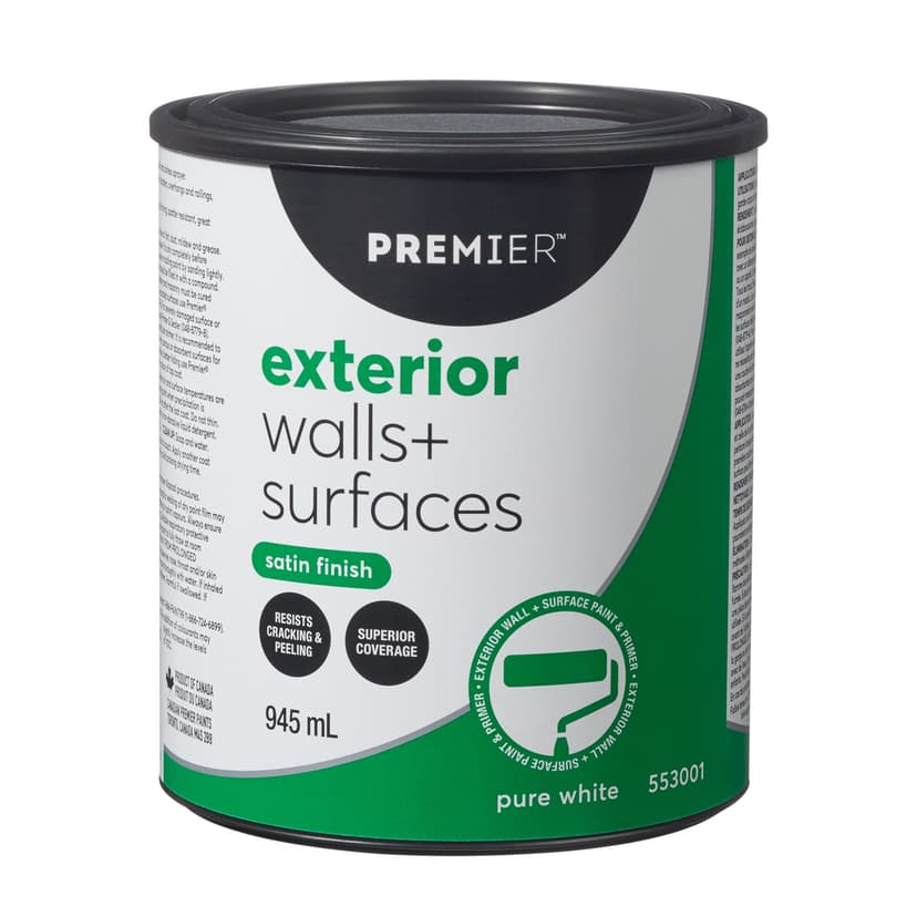 Premier Exterior Walls & Surfaces Paint, Superior Coverage, Satin, Quart
