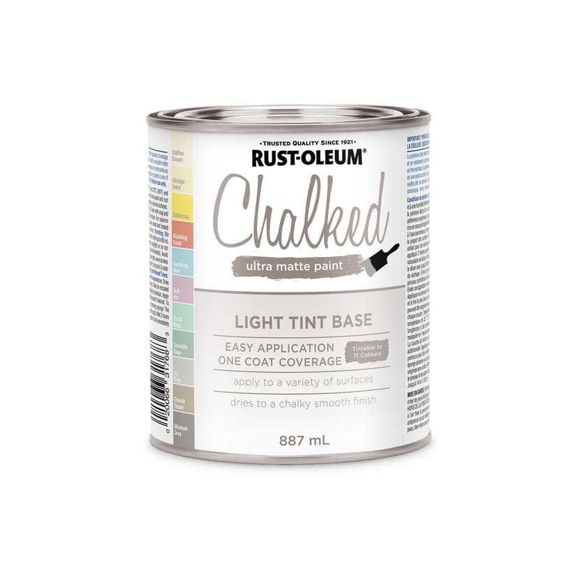 Rust-Oleum Chalked Ultra Matte Paint Light Tint Base, 877-mL