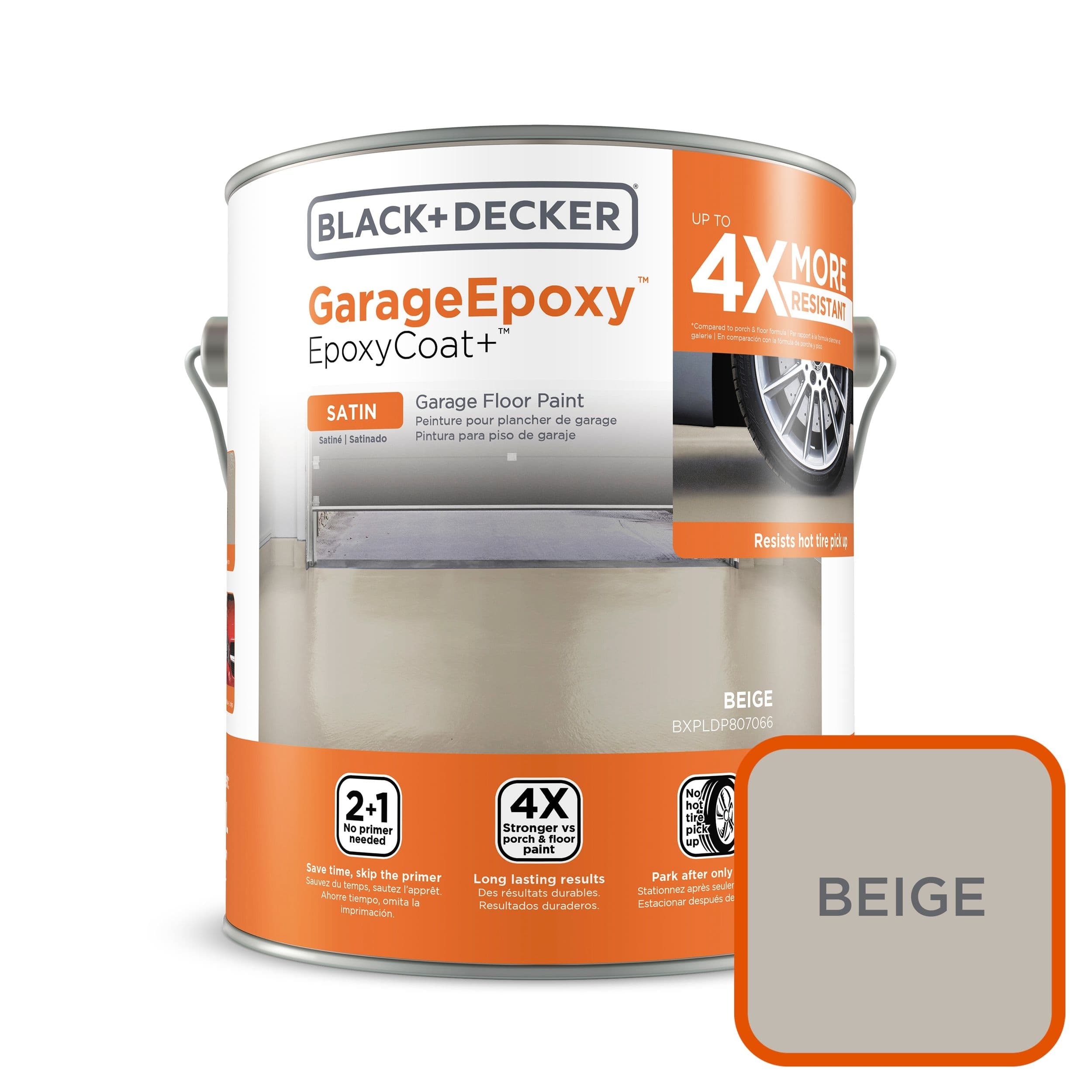 Black & Decker GarageEpoxy™ Garage Floor Coating Paint, Satin, Beige, 3.7-L