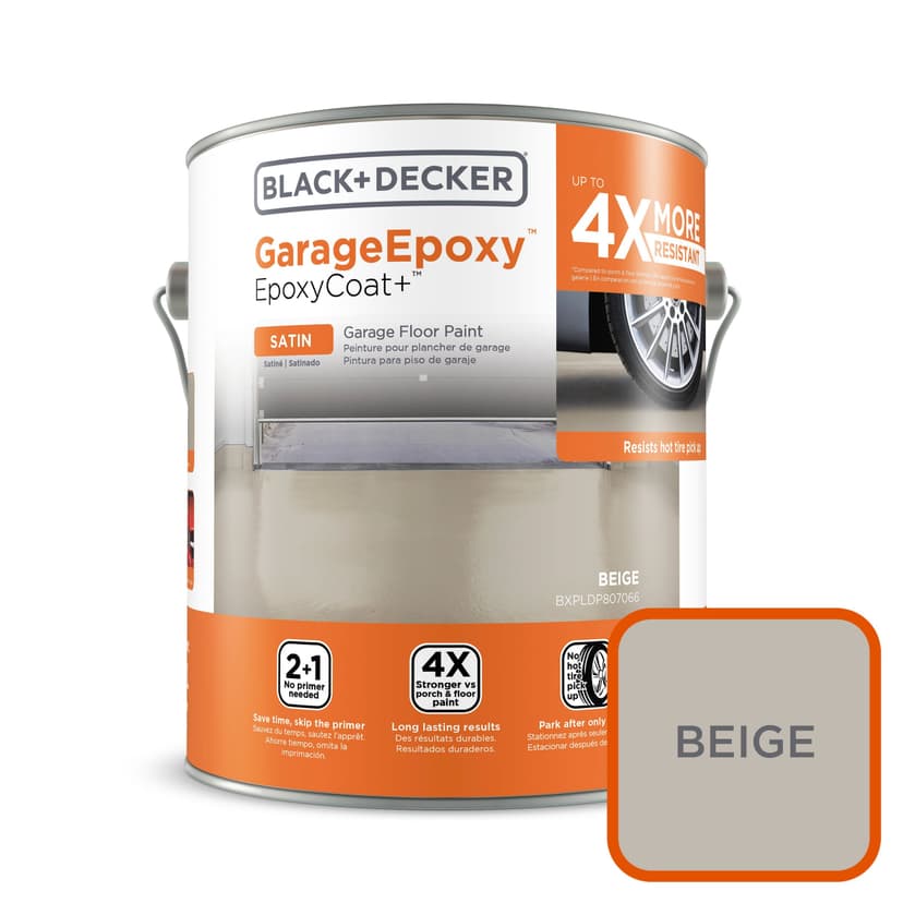Black & Decker GarageEpoxy™ Garage Floor Coating Paint, Satin, Beige, 3.7-L