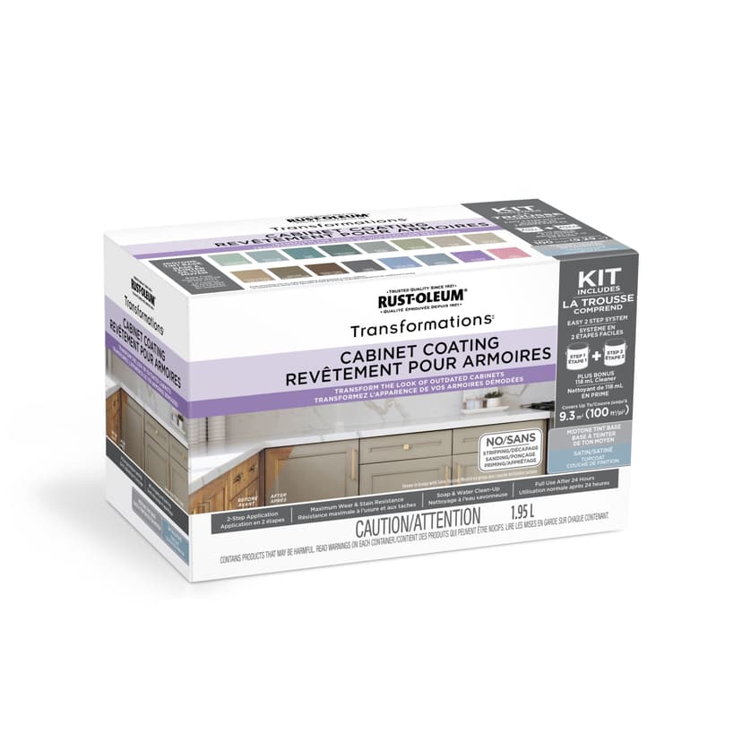 Rust-Oleum® Transformations® DIY Cabinet Coating Renovation Kit, Midtone Tint Base, 1.95-L