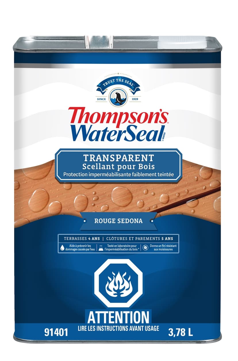Thompson's WaterSeal® Transparent Wood Sealer Plus Waterproofing Protection, Sedona Red, 3.78-L/1-Gallon