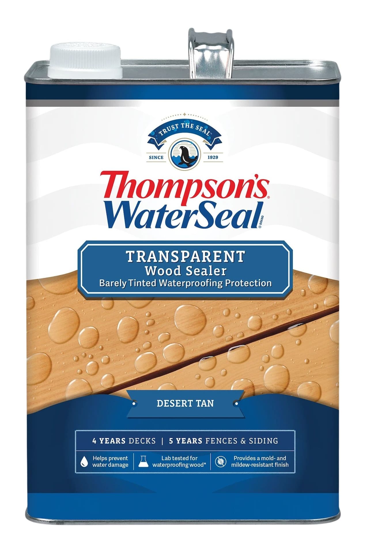 Thompson's WaterSeal® Transparent Wood Sealer Plus Waterproofing Protection, Desert Tan, 3.78-L/1-Gallon