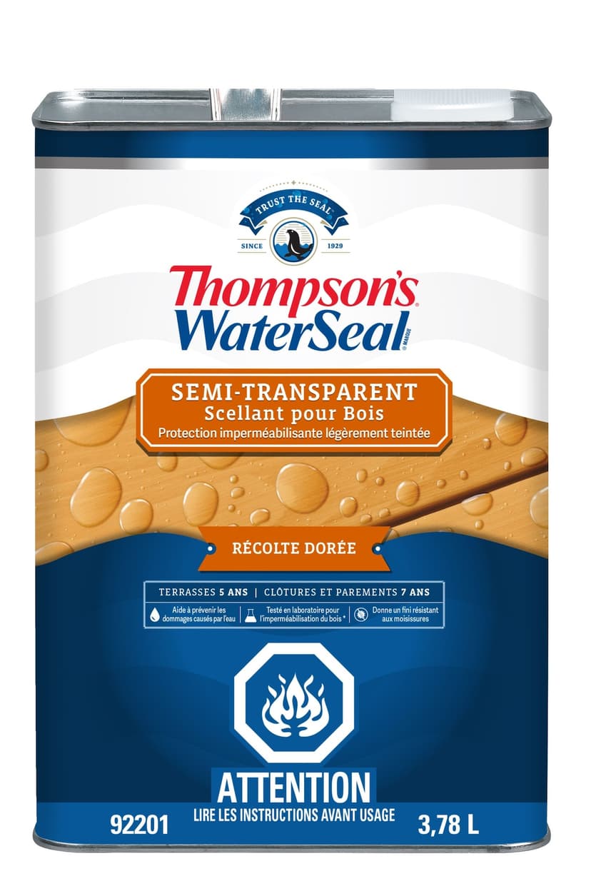 Thompson's WaterSeal® Semi-Transparent Exterior Wood Sealer & Waterproofer, Harvest Gold, 3.78-L/1-Gallon
