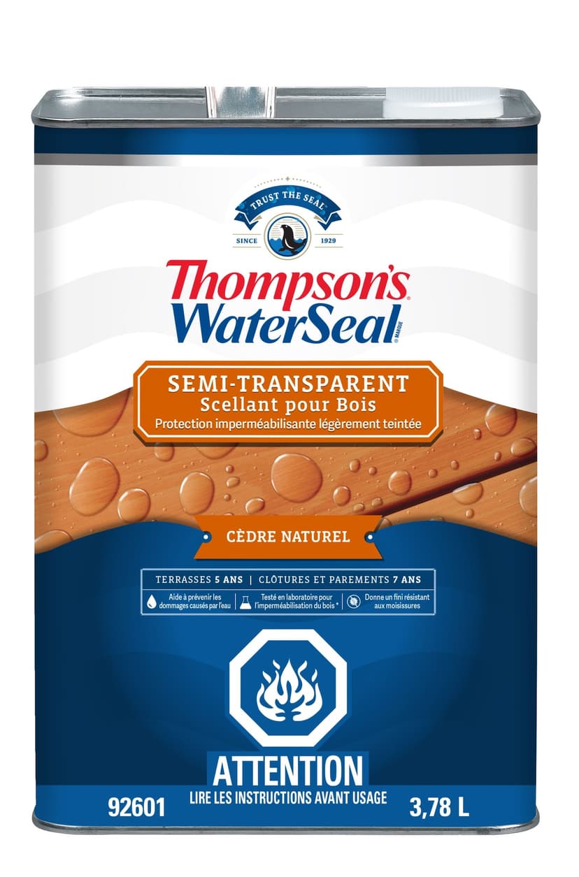 Thompson's WaterSeal® Semi-Transparent Wood Sealer & Waterproofer, Natural Cedar, 3.78-L/1-Gallon
