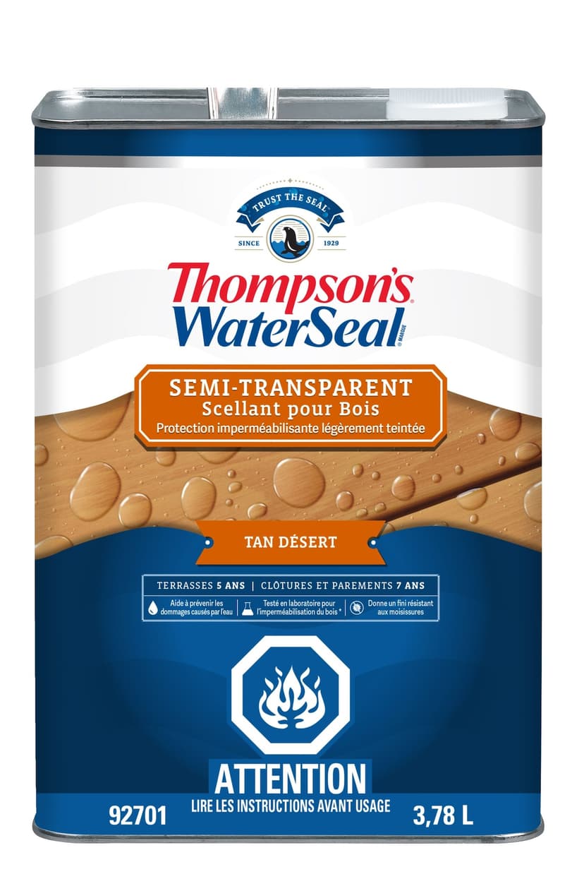 Thompson's WaterSeal® Semi-Transparent Exterior Wood Sealer & Waterproofer, Desert Tan, 3.78-L/1-Gallon