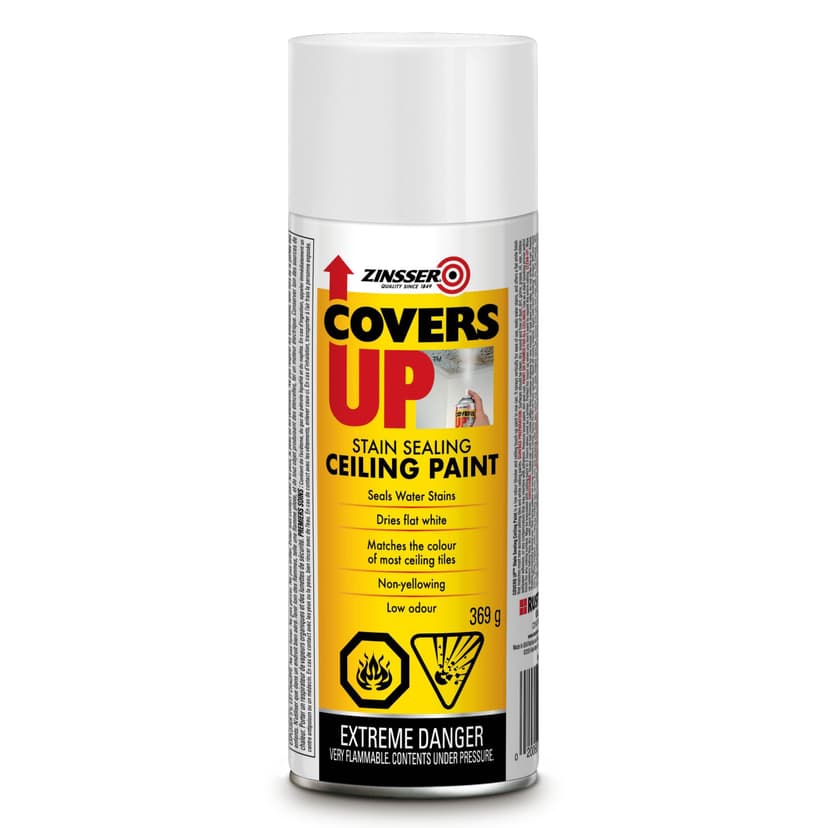 Zinsser Covers Up Stain Sealing Ceiling Paint, Flat White, 369-g
