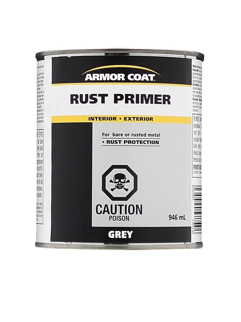 Armor Coat Interior/Exterior Rust Paint Primer, Durable Finish w/Protection, Grey, 946-mL/1-qt