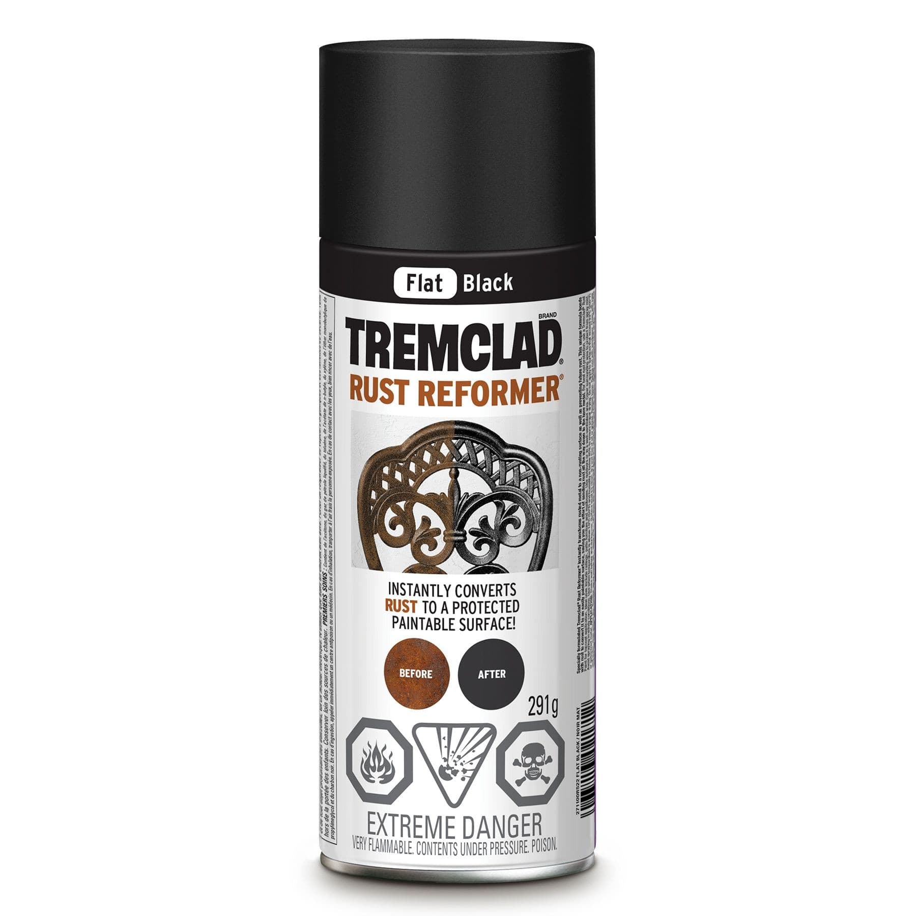 Tremclad® Rust Reformer Aerosol Spray Paint, Flat Black, 291-g