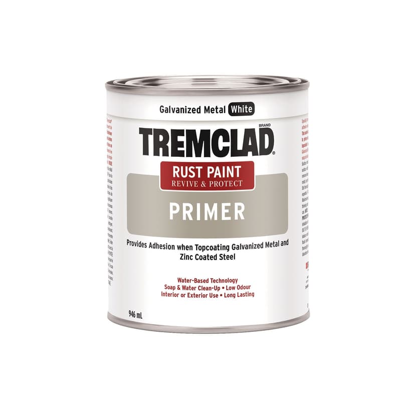 TREMCLAD® Rust Paint Primer, Revive & Protect, Galvanized Metal White, 946-mL/1-qt