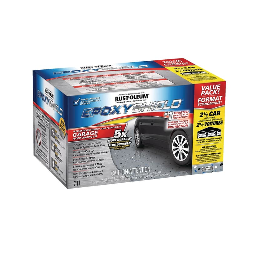 Rust-Oleum® EpoxyShield Water-Based Epoxy Garage Floor Coating Kit, Grey Gloss, 7.1-L/1.9-Gallon