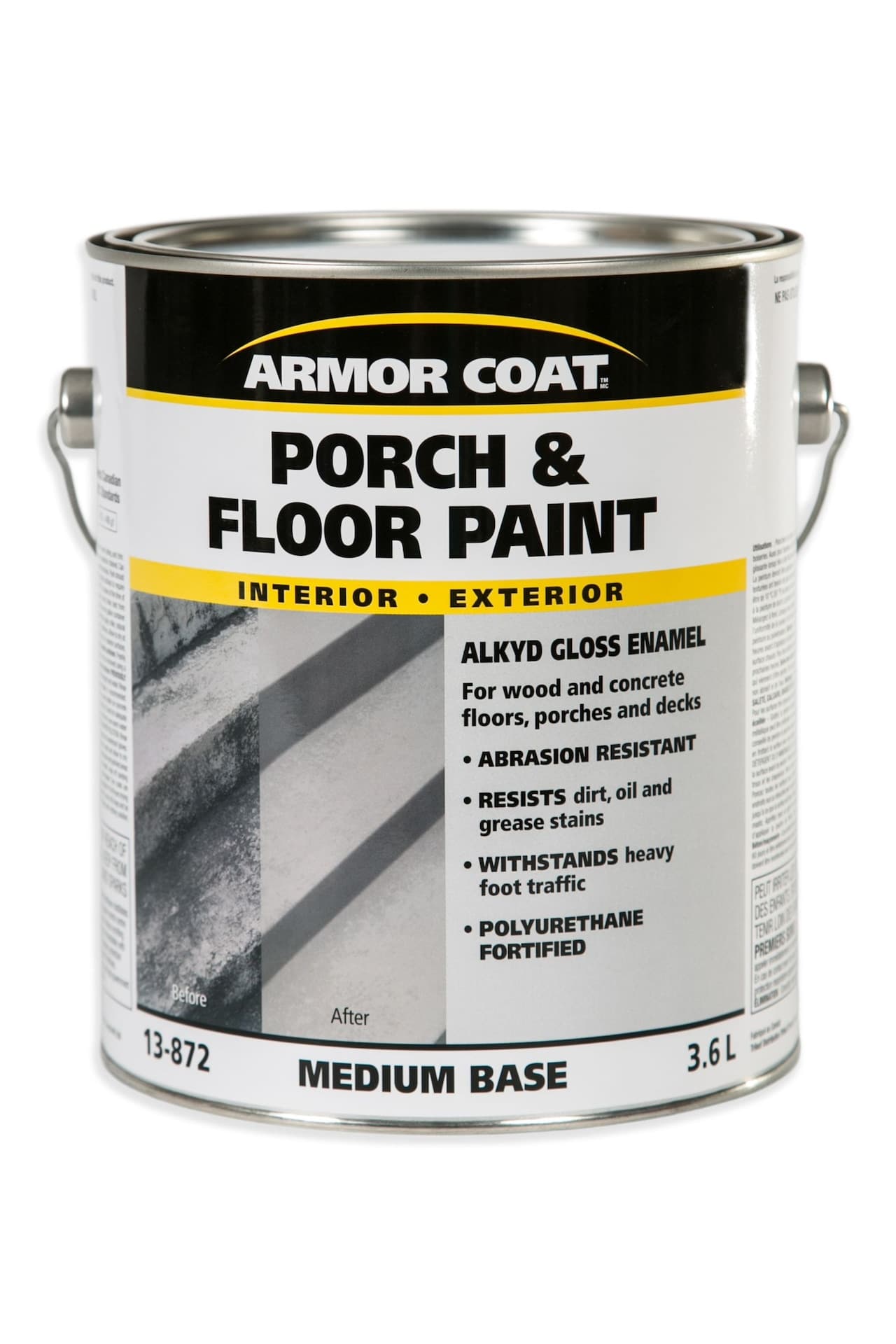 Armor Coat Interior/Exterior Alkyd Porch & Floor Paint, Medium Base, 3.7-L