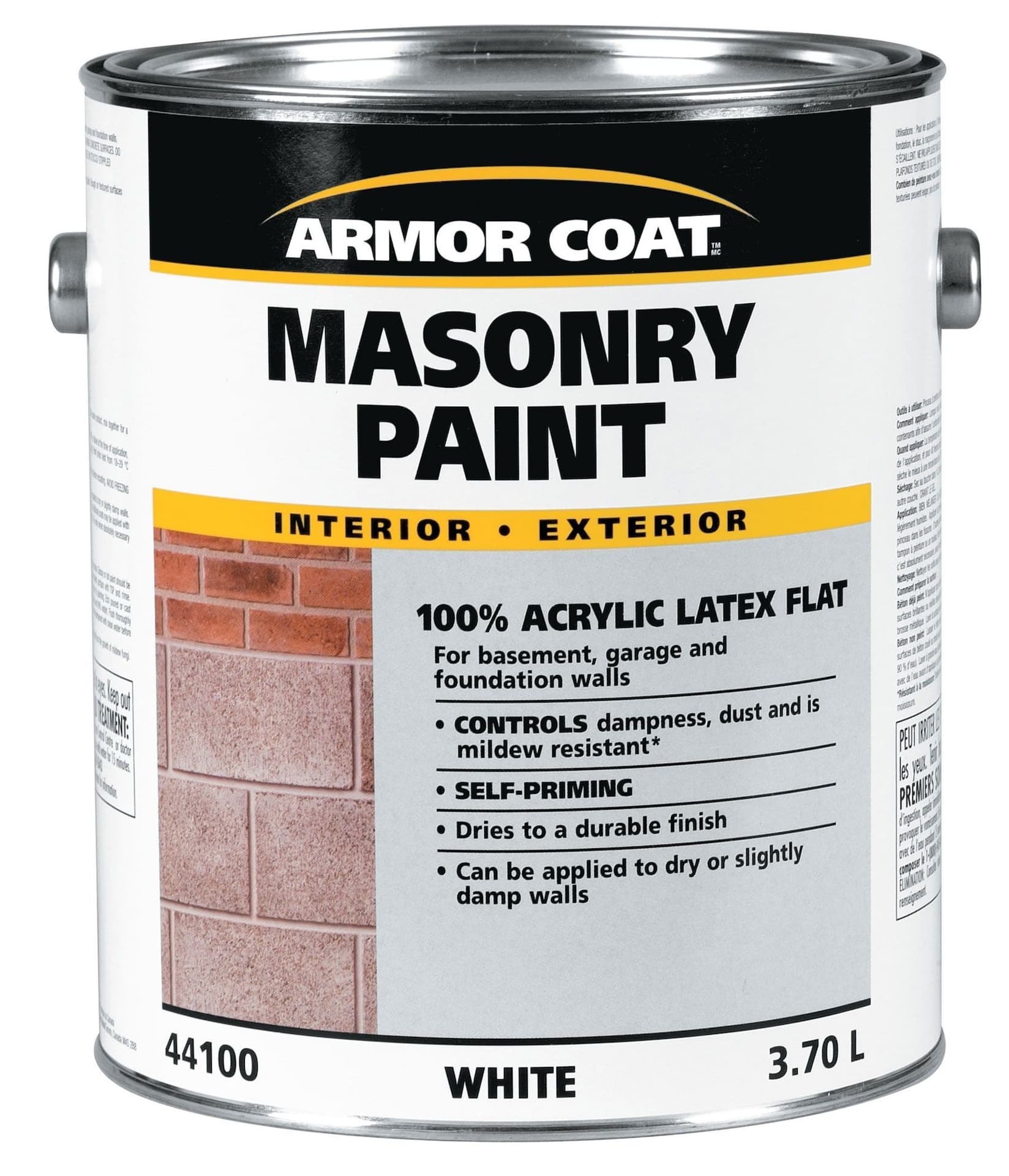 Armor Coat Interior/Exterior Masonry Acryclic Latex Paint, Flat, White, 3.78-L/1-Gallon