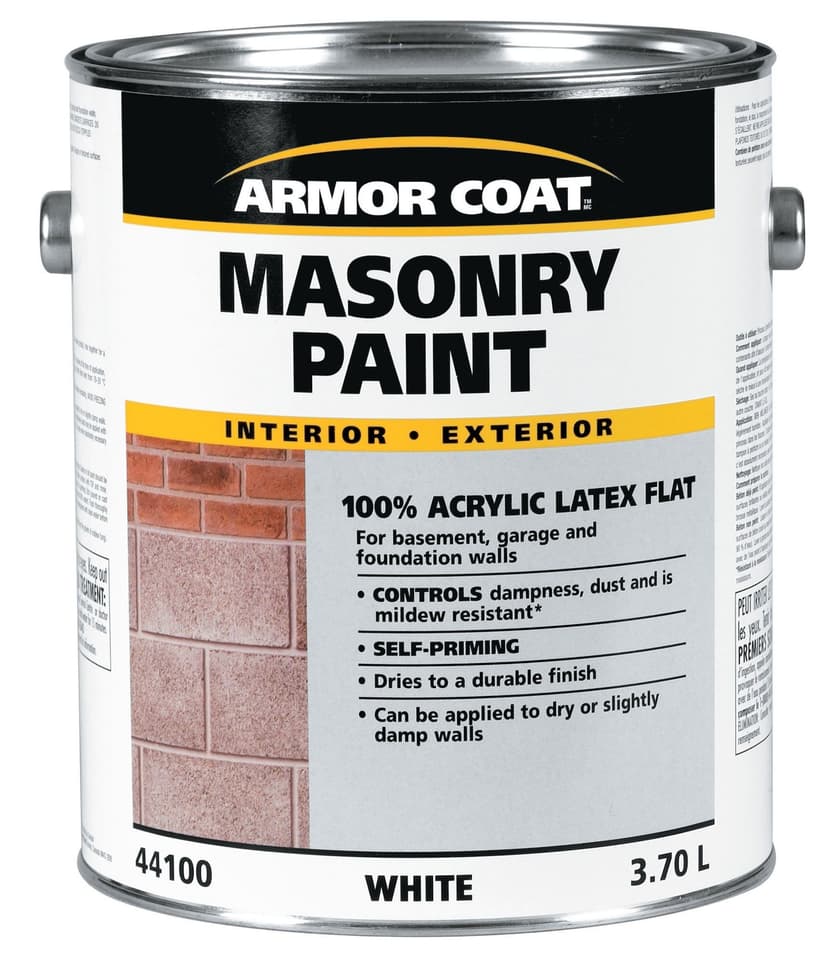 Armor Coat Interior/Exterior Masonry Acryclic Latex Paint, Flat, White, 3.78-L/1-Gallon