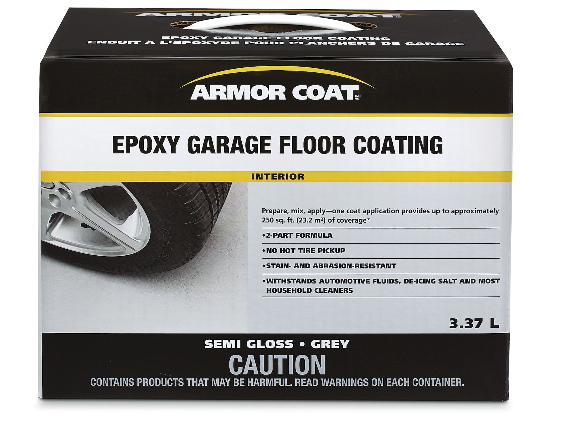 Armor Coat Garage Floor Coating Kit, Semi-Gloss Grey, 3.55-L/1-Gallon