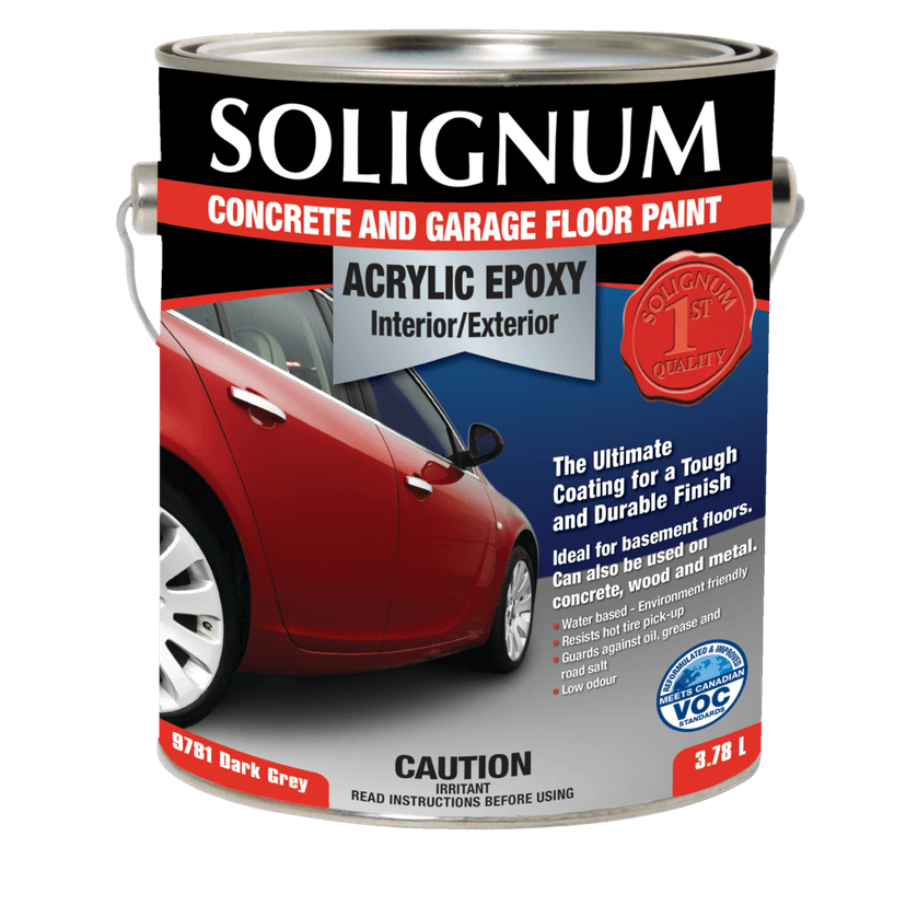 Solignum Concrete & Garage Floor Epoxy Paint, Dark Grey, 3.78-L