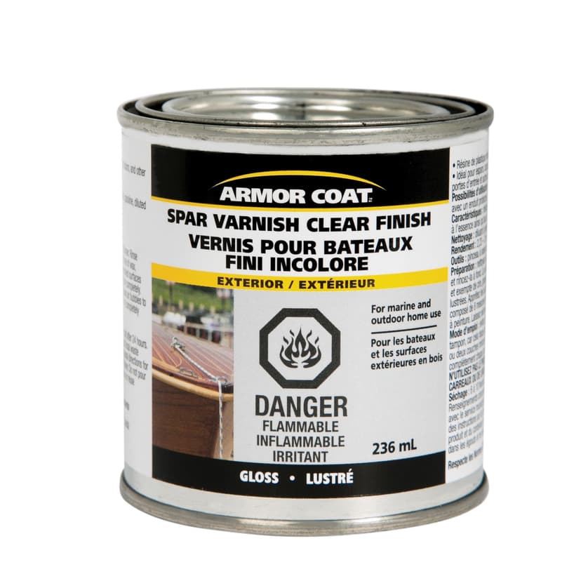 Armor Coat Exterior Wood Spar Varnish, Clear, Gloss, 236-mL/0.25-qt