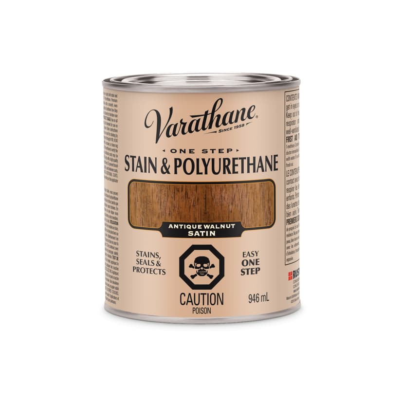 Varathane Stain & Polyurethane, Satin, Antique Walnut, 946-mL
