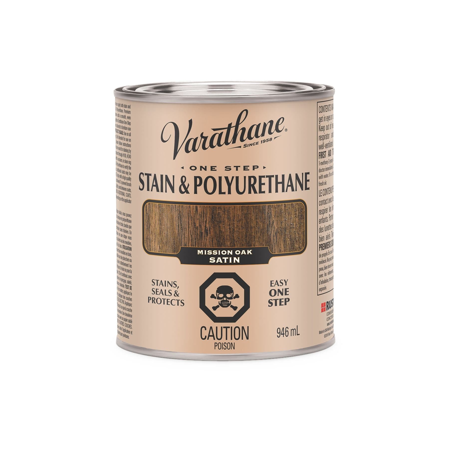 Varathane Stain & Polyurethane, Statin, Mission Oak, 946-mL