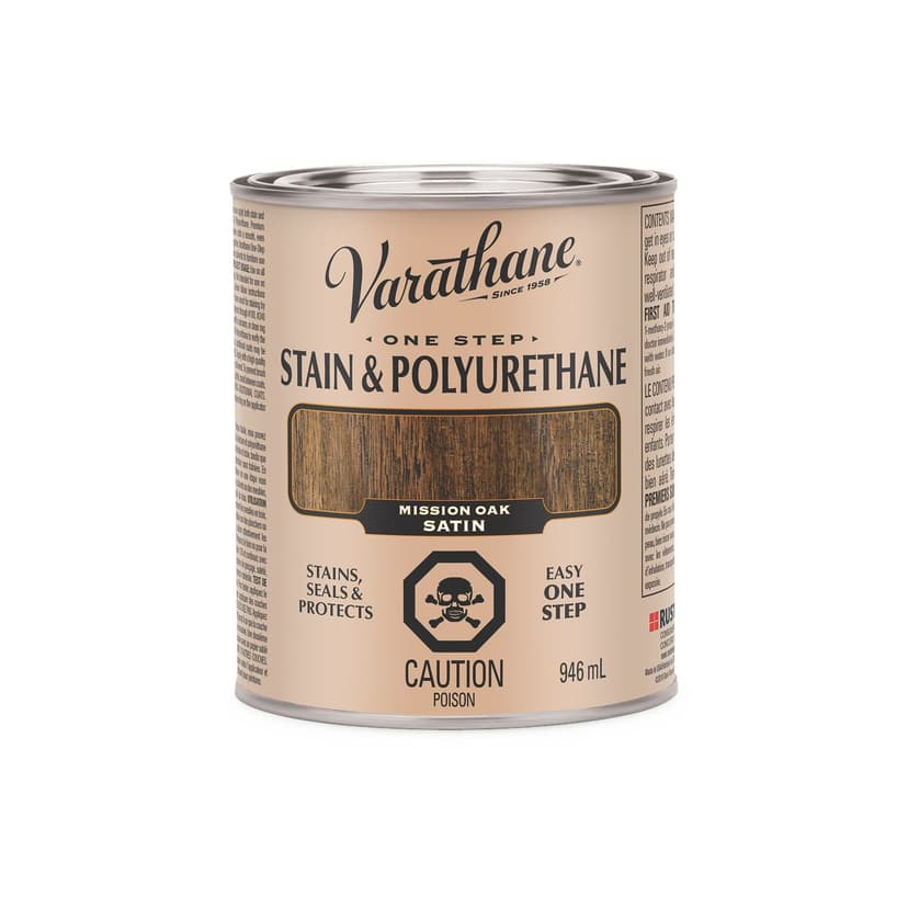 Varathane Stain & Polyurethane, Statin, Mission Oak, 946-mL
