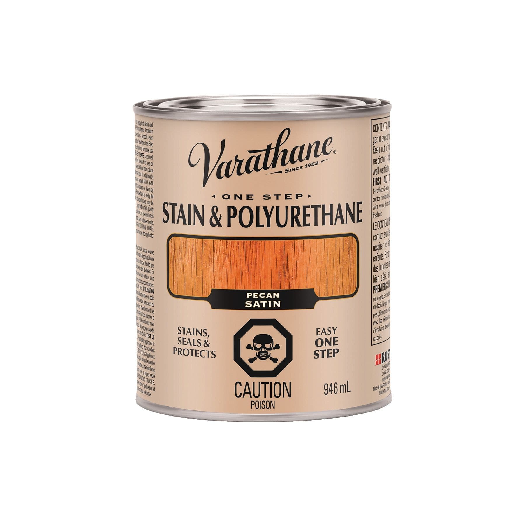 Varathane Stain & Polyurethane, Satin, Pecan, 946-mL