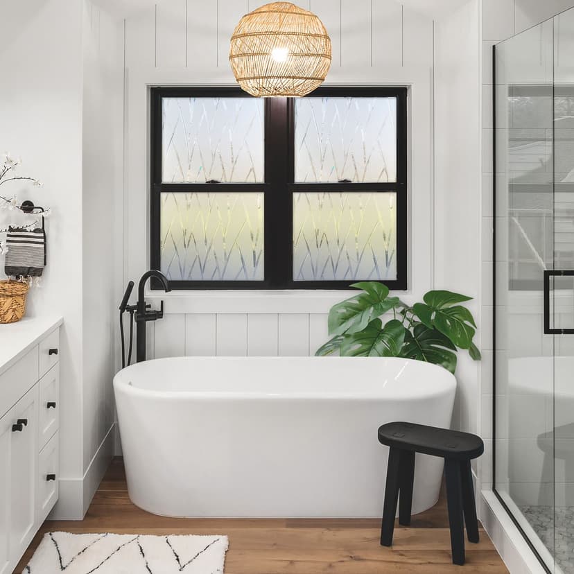 RoomMates Bamboo Privacy Window Film, Non-Adhesive, 24 x 74-in