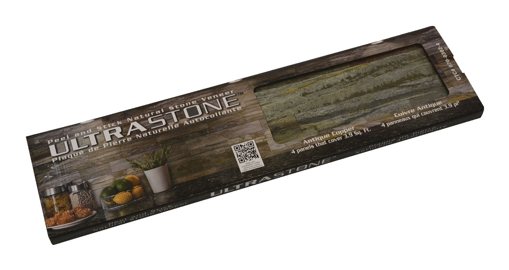 UltraStone Peel & Stick Stone Backsplash Tiles, Antique Copper Quartzite, 3.9 sq.ft