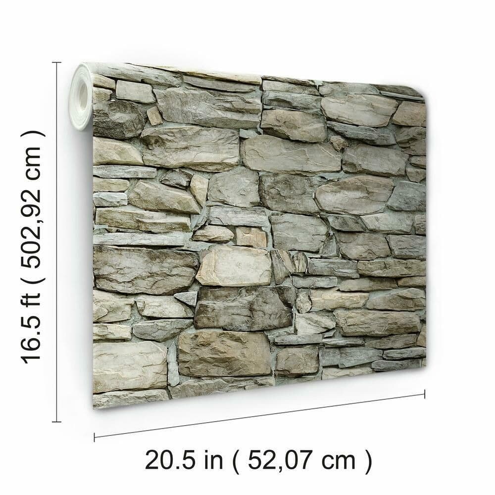 RoomMates Peel & Stick Removable Wallpaper, Repositionable & Washable, 20.5-in x 16.5-ft, Multi-Stone