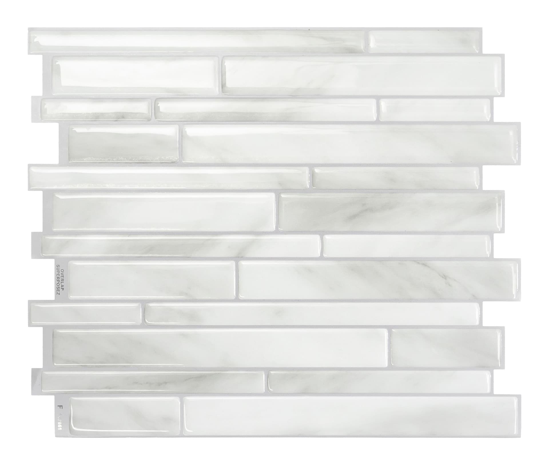 Smart Tiles Peel & Stick Self-Adhesive Kitchen & Bathroom Wall Tiles, Milano Massa