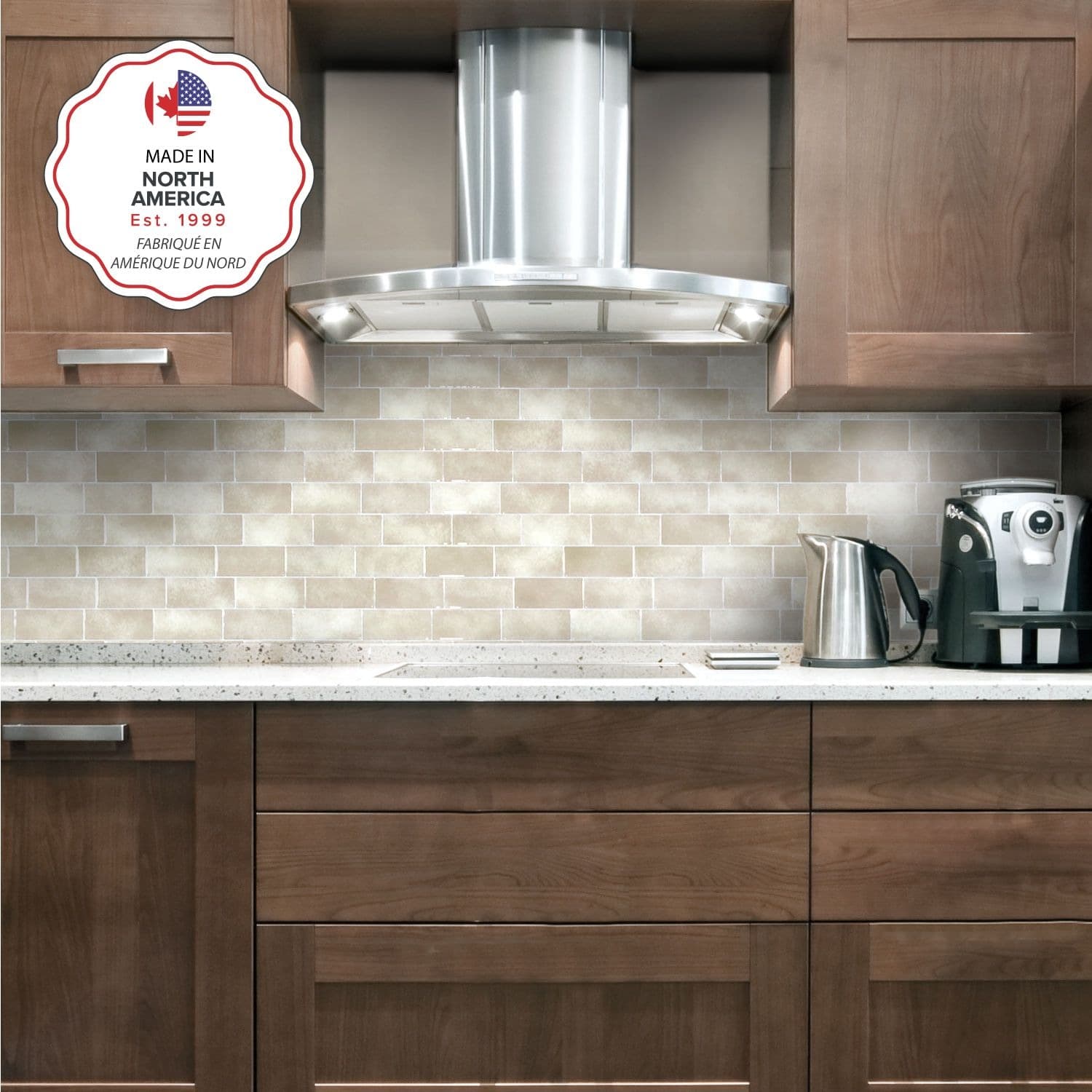 Smart Tiles Peel & Stick Self-Adhesive DIY Kitchen & Bathroom Wall Tiles, Metro Cologne, 4-pk