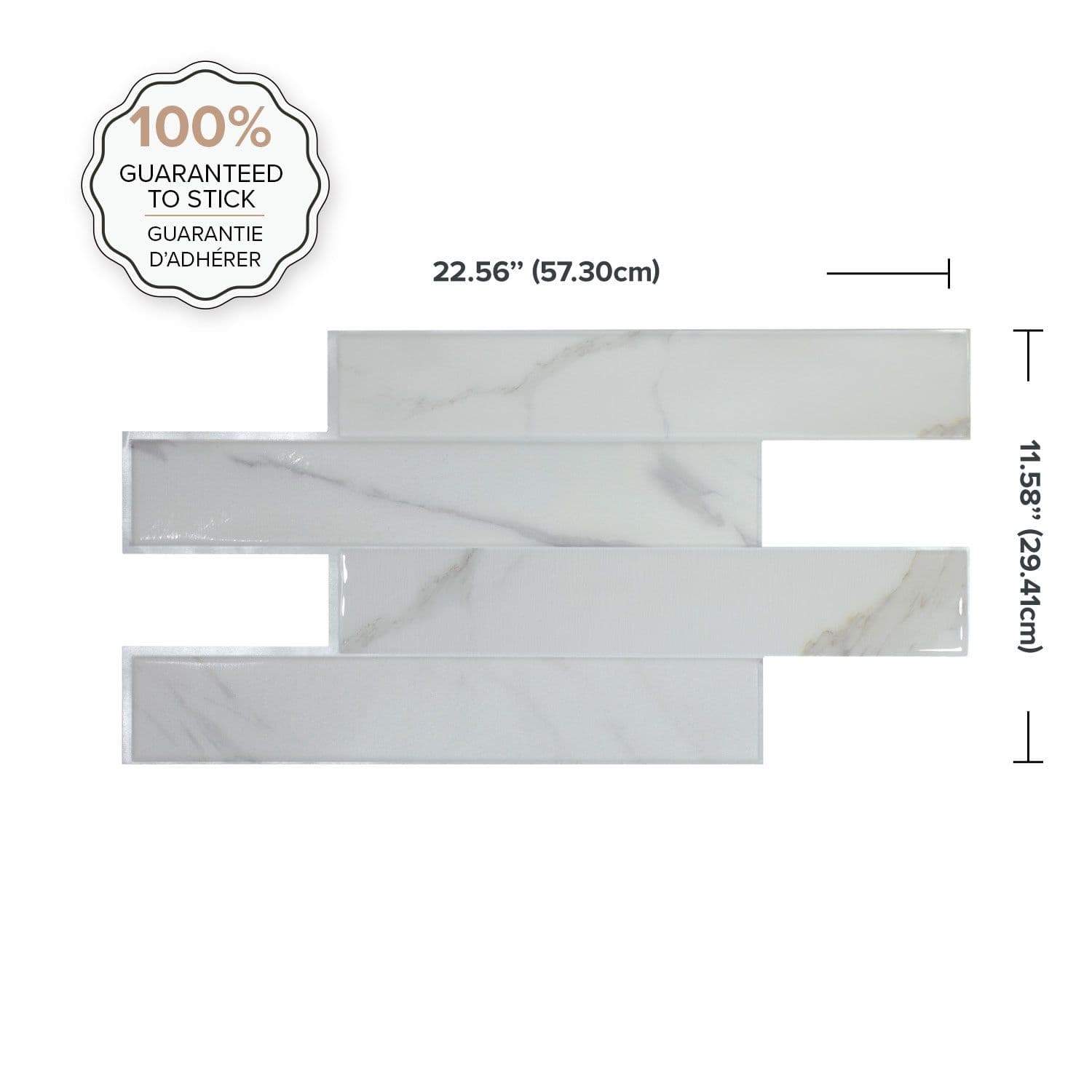 Smart Tiles Peel & Stick Self-Adhesive DIY Kitchen & Bathroom Wall Tiles, Norway Asti, 2-pk