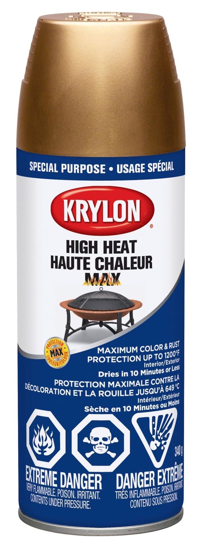 Krylon® High Heat Max Interior/Exterior Colour & Rust Aerosol Spray Protectant, Copper, 340-g