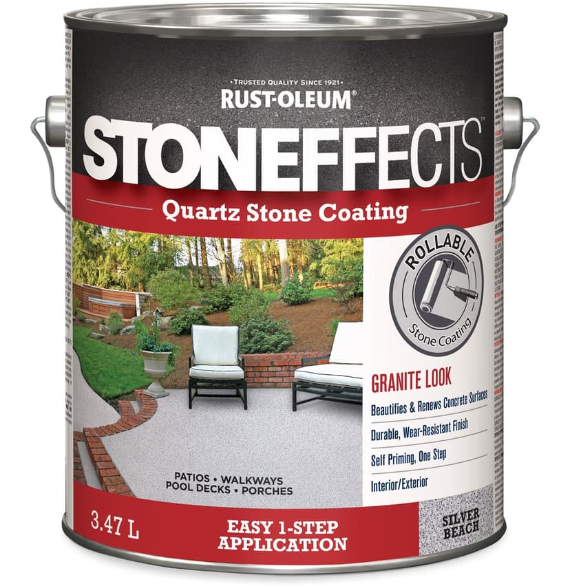 Rust-Oleum Stoneffects Decorative Quartz Stone & Concrete Coating Paint, Silver Beach, 3.47-L