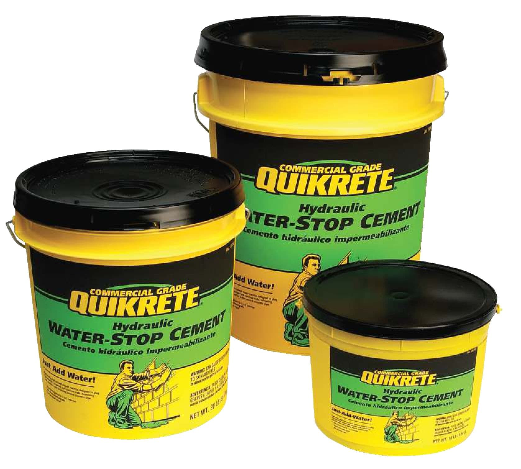 Quikrete Commercial Grade Hydraulic Water-Stop Cement, Fast-Setting Masonry Leak Repair, 9-kg