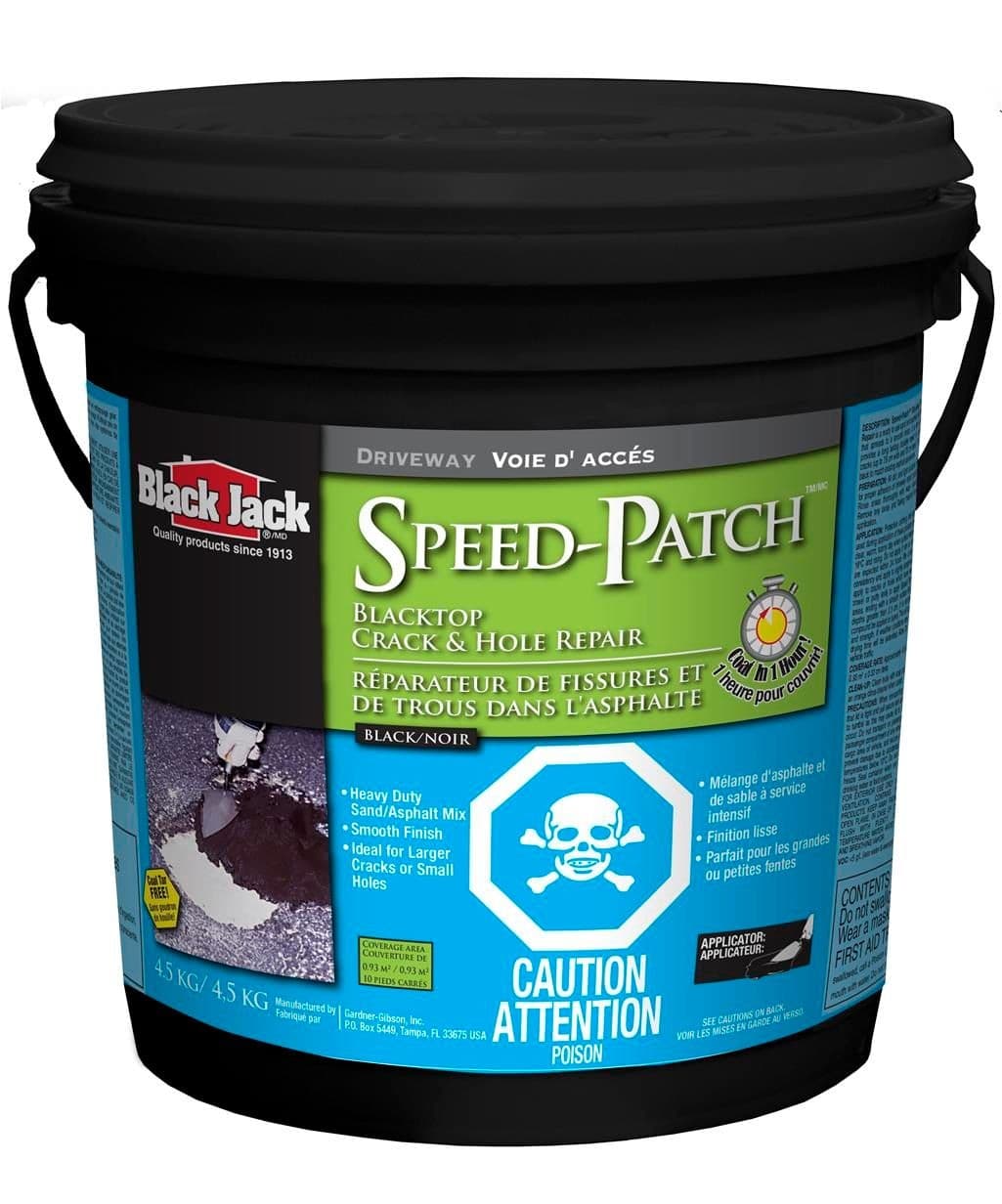 Black Jack Speed-Patch Blacktop Crack & Hole Repair For Asphalt Driveways & Surfaces, 4.5-kg