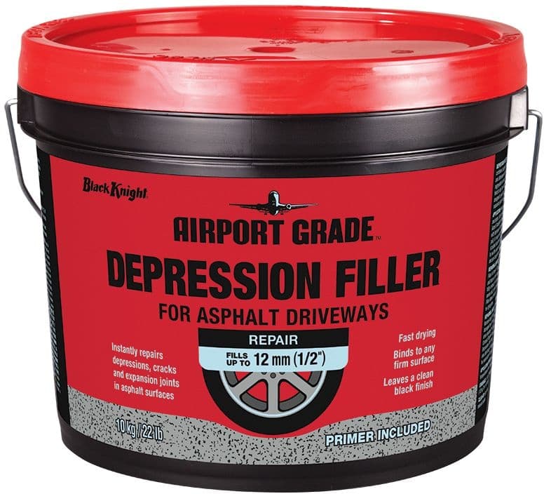 Black Knight Airport Grade Depression Filler, Repairs Holes/Cracks in Asphalt Driveways, 10-kg