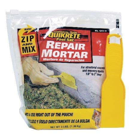 Quikrete Zip & Mix Commercial Grade Fast-Setting Concrete & Masonry Repair Mortar, 1.3-kg