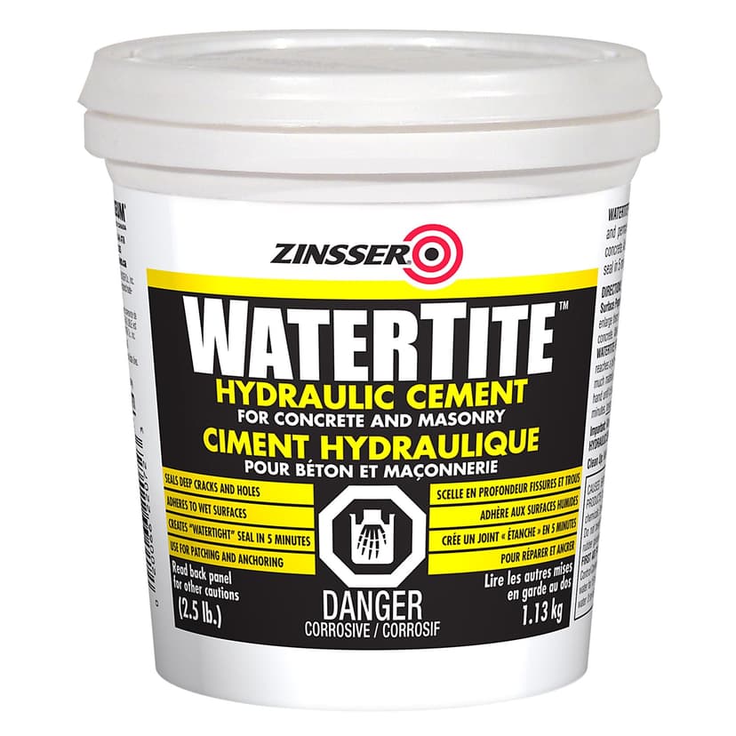 Zinsser WaterTite Hydraulic Cement For Concrete & Masonry, Fast-Setting, 2.5-lbs