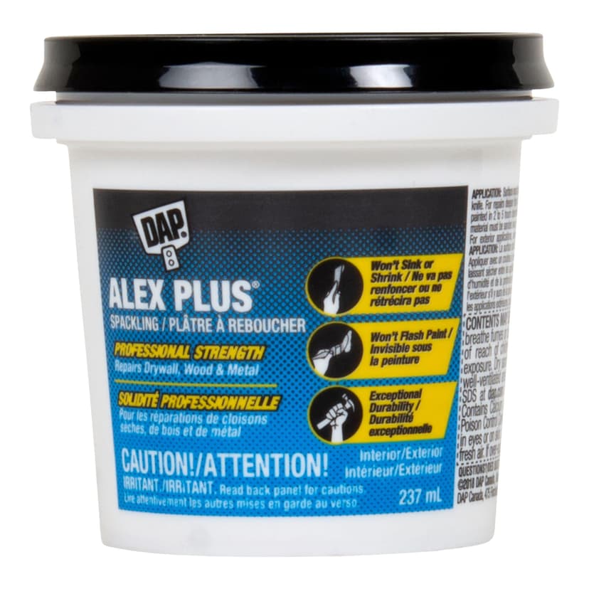 DAP Alex Plus Professional Strength Spackling Tub, 237-ml