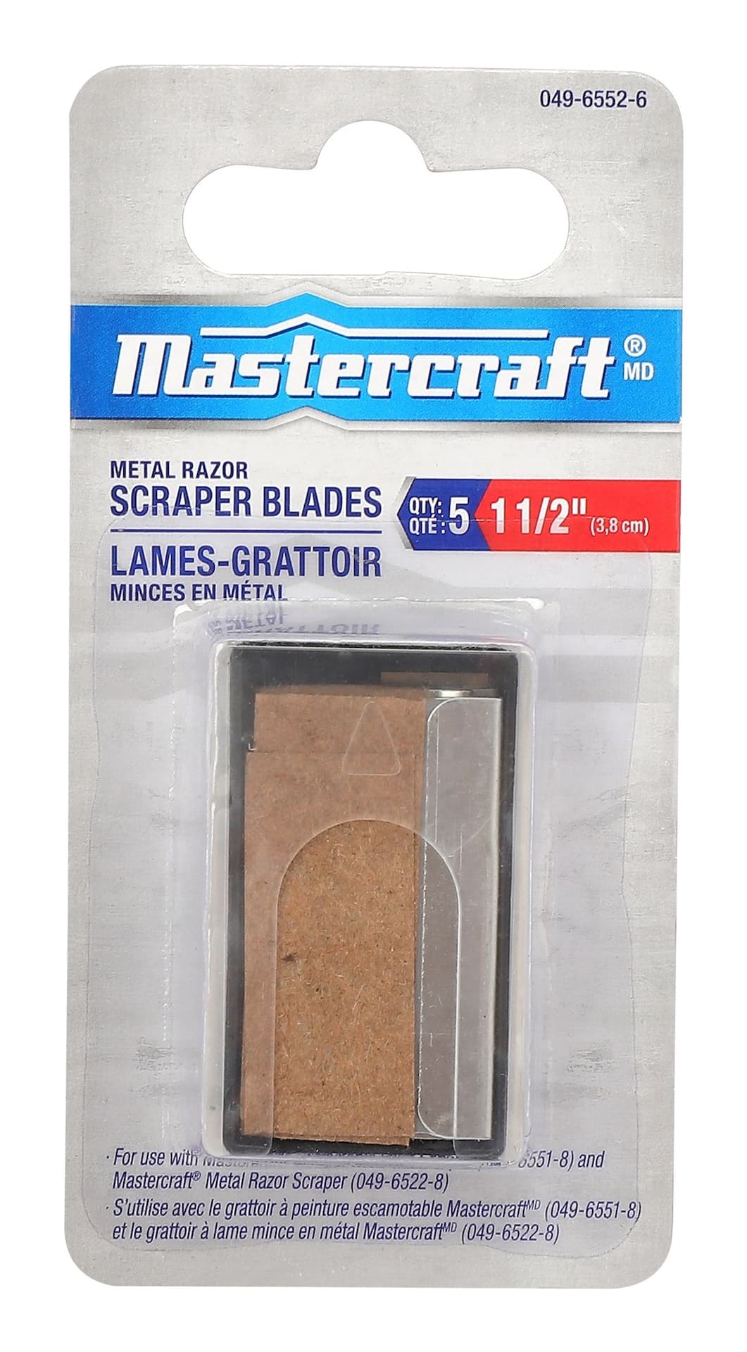 Mastercraft Replacement Razor Blades For Glass & Surface Scraper Tool, 1-1/2-in, 5-pk