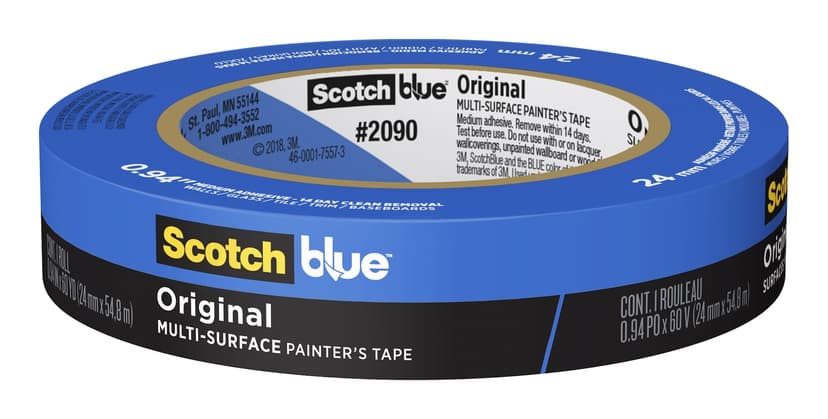 3M ScotchBlue Original Multi-Surface Painter's Tape, UV-Resistant, Blue, 0.94-in x 60-yd