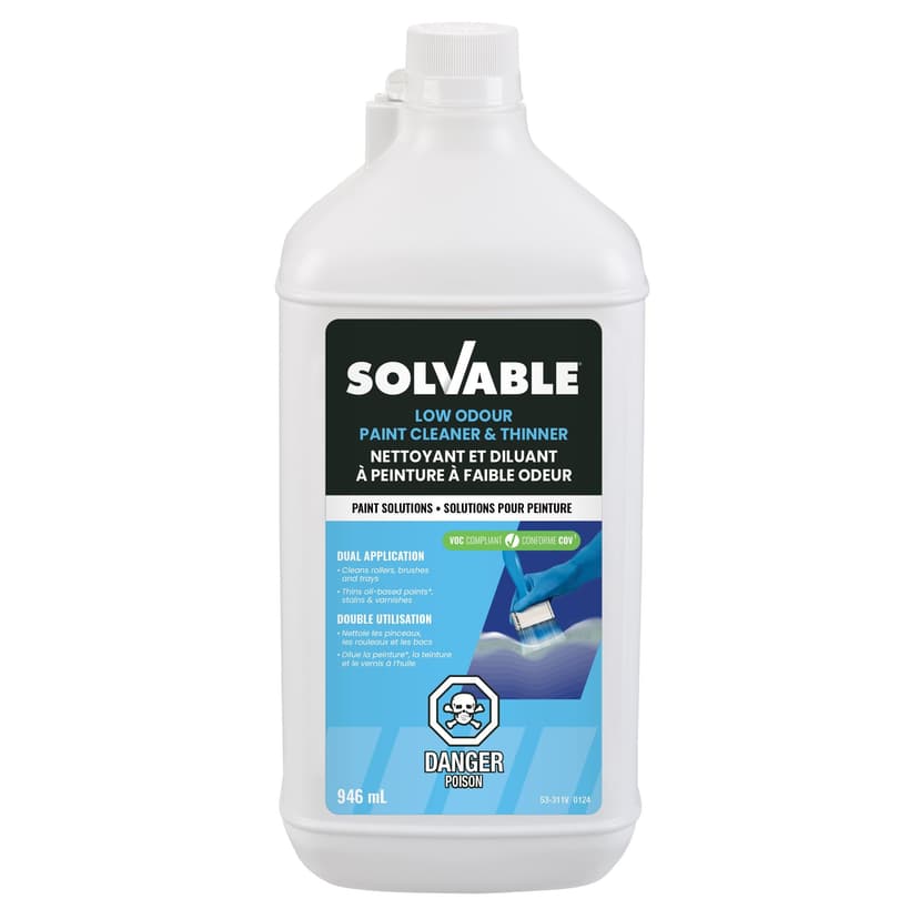 Solvable Low-Odour Paint Cleaner & Thinner, VOC, 946-mL